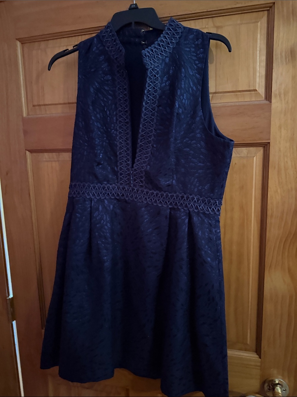 Lilly Pulitzer Navy Sleeveless Textured Fit & Flare Mini Dress
